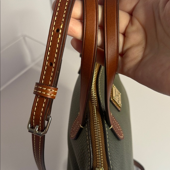 Dooney & Bourke NWOT Ruby Olive Pebbled & Brown Leather Two-Way Bag - Picture 7 of 12